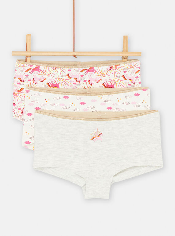 3 culottte rosa ed ecrù SEFAHOTLIC / 23WH1171SHY001