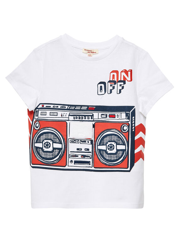 T-shirt bianca bambino con stampa radio JOGRATI2 / 20S902E1TMC000