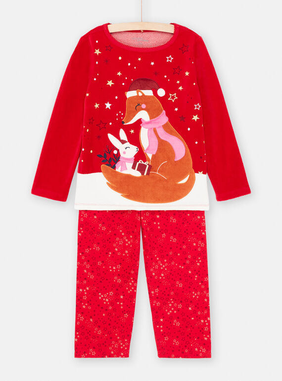 Pigiama natalizio rosso bambina SEFAPYJNOE / 23WH11T1PYJF529