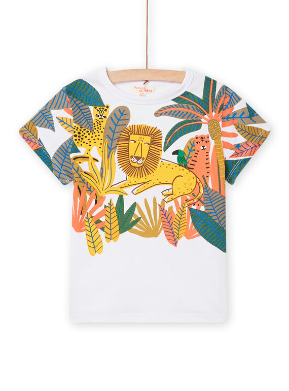 T-shirt bianca con motivi animali della giungla bambino NOFLATI1 / 22S902R2TMC000