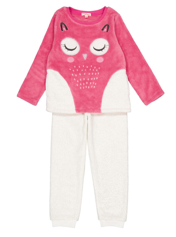 Pigiama rosa ed ecrù in soft boa bambina GEFAPYJET / 19WH11NAPYJD330