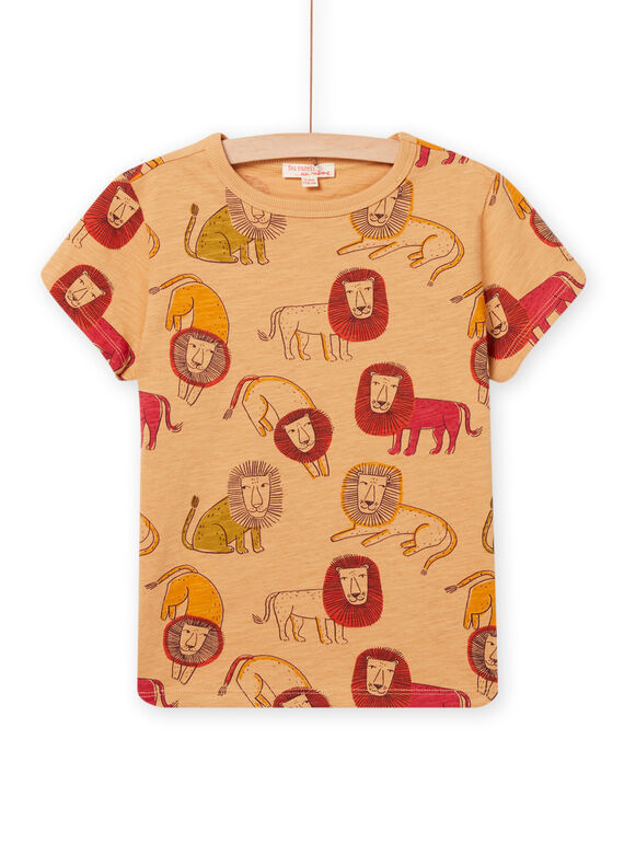 T-shirt marrone con stampa leone bambino NOFLATI3 / 22S902R5TMCI820