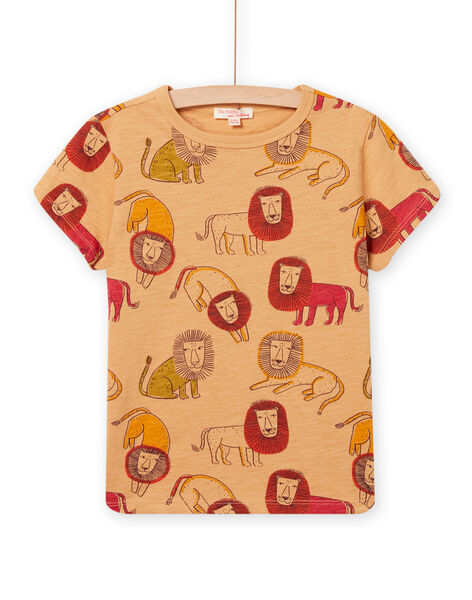 T-shirt marrone con stampa leone bambino NOFLATI3 / 22S902R5TMCI820