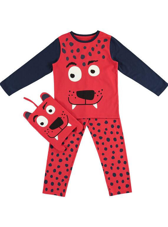 Pigiama travestimento rosso e navy bambino con portapigiama JEGOPYJMAN2 / 20SH12L4PYGF513