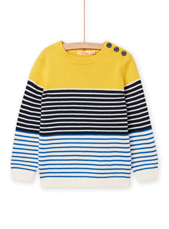 Maglia a righe gialla, blu notte e blu bambino NOJOPUL2 / 22S90273PUL102