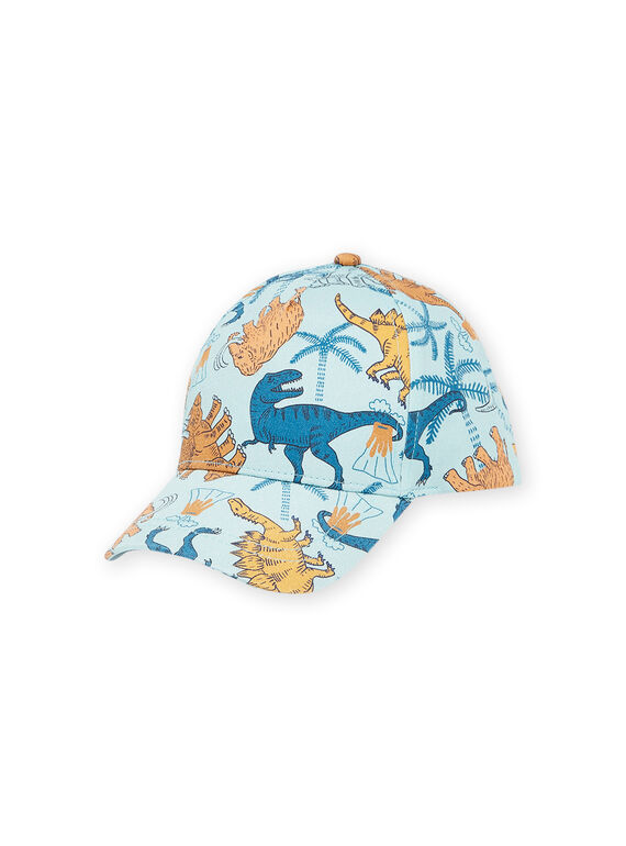 Cappellino blu celadon con stampa dinosauri e palme RYOJOCHA8 / 23SI02C3CHA204