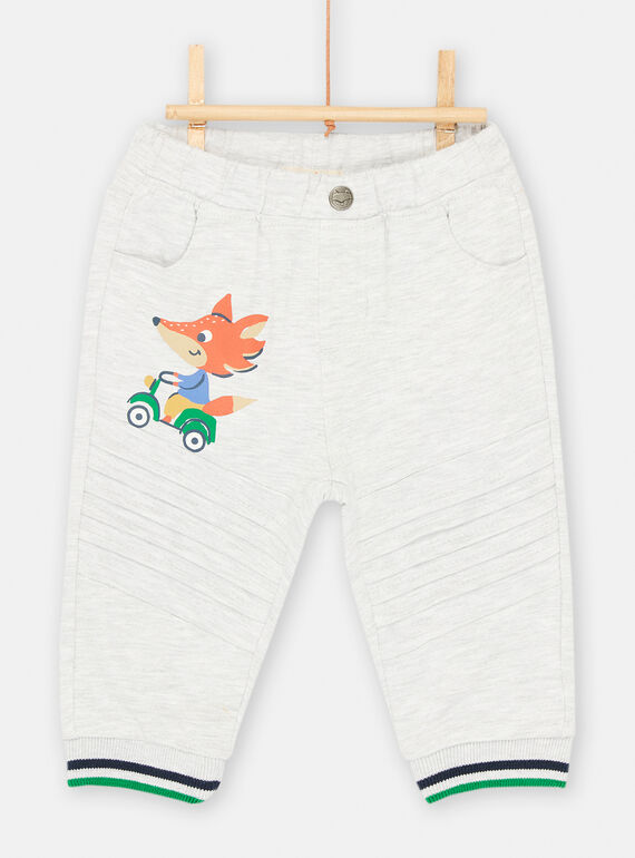 Pantaloni grigio melange morbidi e confortevoli neonato SUKHOPAN1 / 23WG10Q1PANJ922