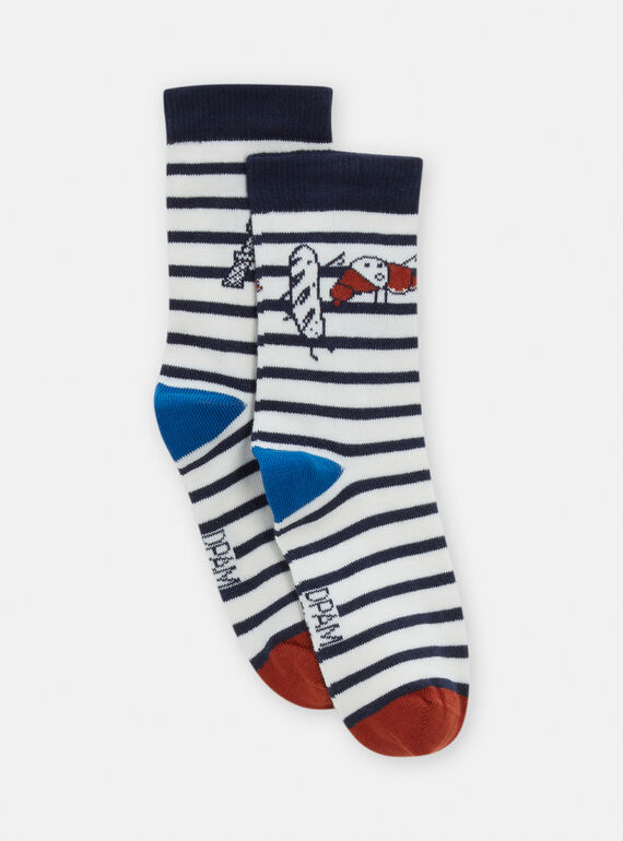 Calze blu e bianche con stampa a righe bambino TYOPACHO / 24SI0221SOQ001