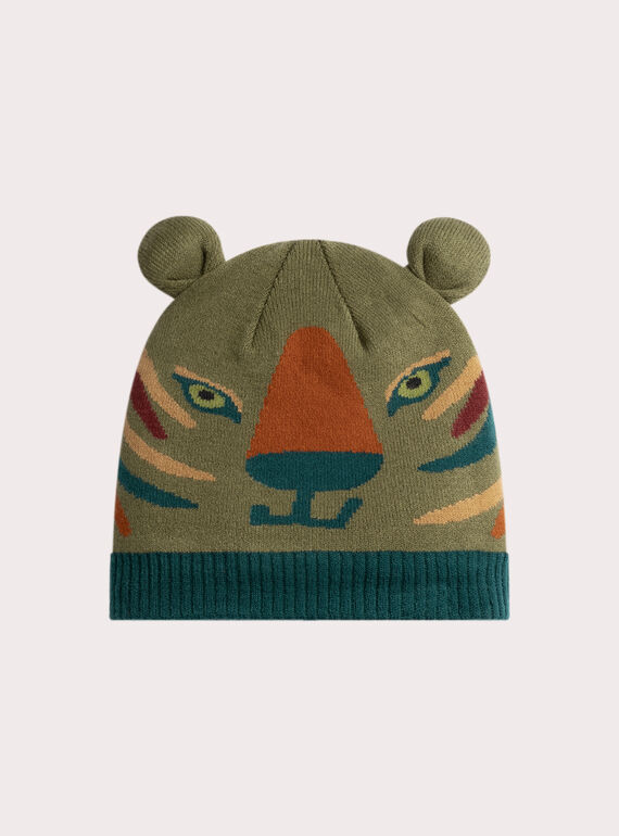  Cappello verde animazione tigre per ragazzo  VYOGROBON1 / 24WI02M1BON604