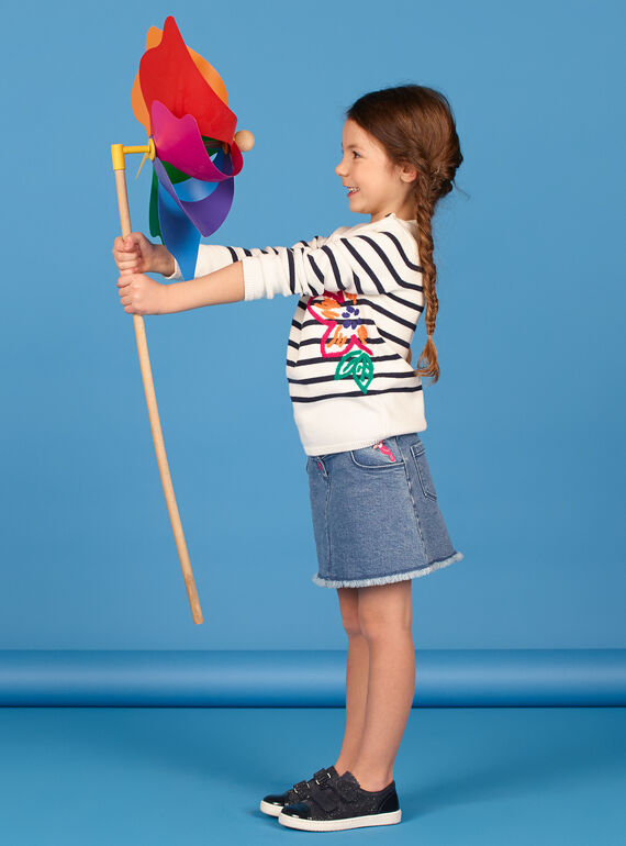 Gonna corta in jeans blu e rosa LANAUJUP1 / 21S901P1JUPP274