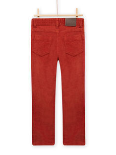 Pantaloni in velluto a costine rossi-arancio bambino MOJOPAVEL7 / 21W902N3PANE408