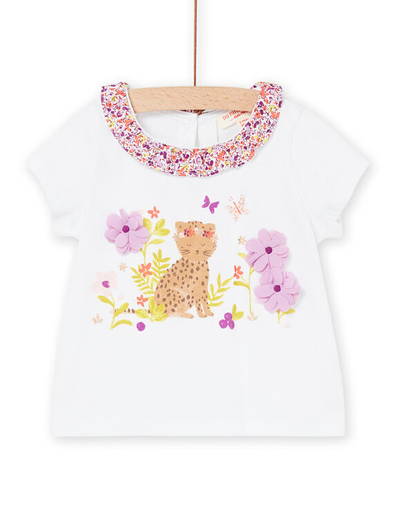T-shirt con motivo gatto e stampa a fiori RINEOBRA / 23SG09O1BRA000
