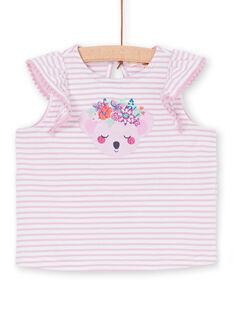 T-shirt rosa e bianca a righe neonata LIVITI / 21SG09U1TMC320