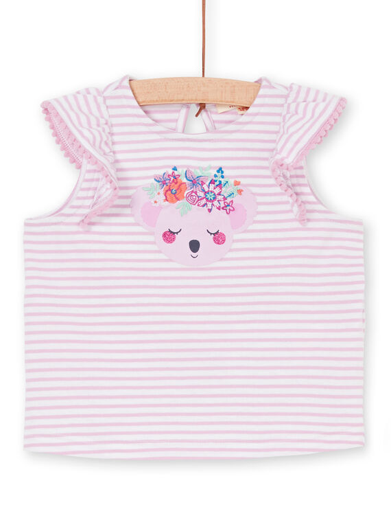 T-shirt rosa e bianca a righe neonata LIVITI / 21SG09U1TMC320