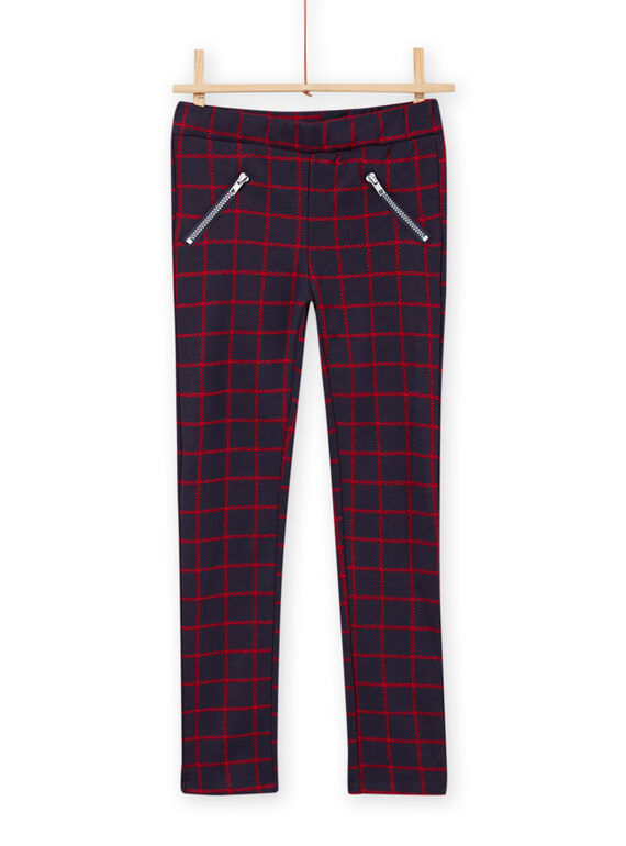 Pantaloni milano blu notte a quadri bambina MAJOMIL4 / 21W90116PANC205