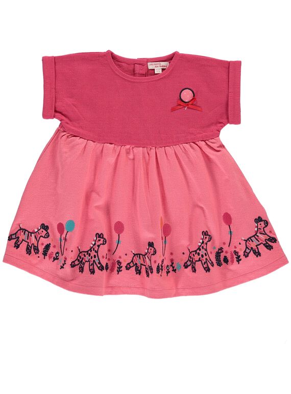 Baby girls' short-sleeved dress CIHOROB4 / 18SG09E4ROB404