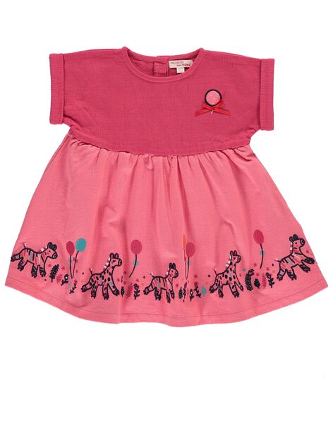 Baby girls' short-sleeved dress CIHOROB4 / 18SG09E4ROB404