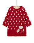 Abito in maglia jacquart con motivo gufo PIPRAROB2 / 22WG09S2ROB410