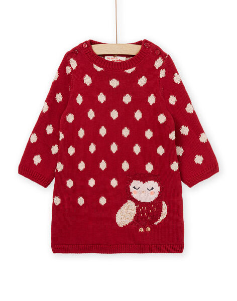 Abito in maglia jacquart con motivo gufo PIPRAROB2 / 22WG09S2ROB410