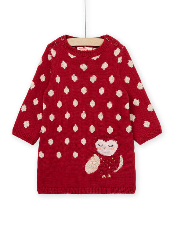 Abito in maglia jacquart con motivo gufo PIPRAROB2 / 22WG09S2ROB410