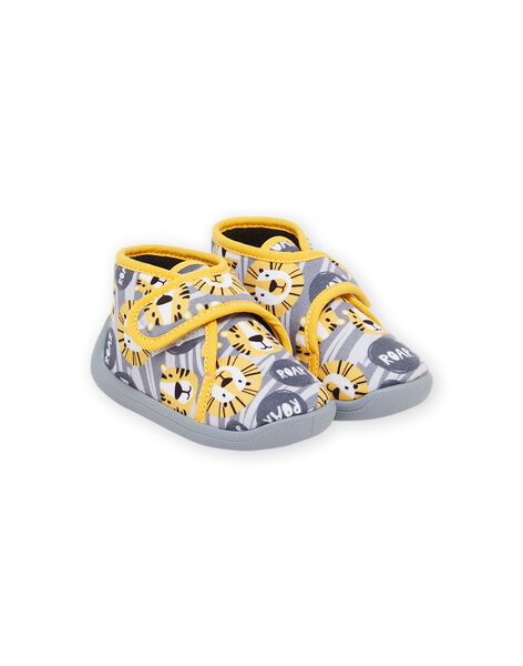 Babbucce a stivaletto con stampa leone e scritta PUPANTCHAT / 22XK3842D0A940