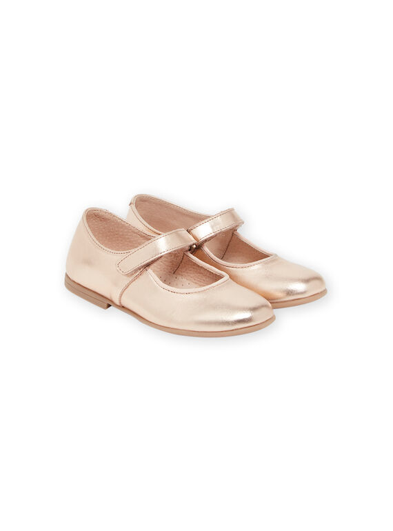 Scarpe baby in pelle liscia dorato rosa PABABCHAMP / 22XK35B1D13K009