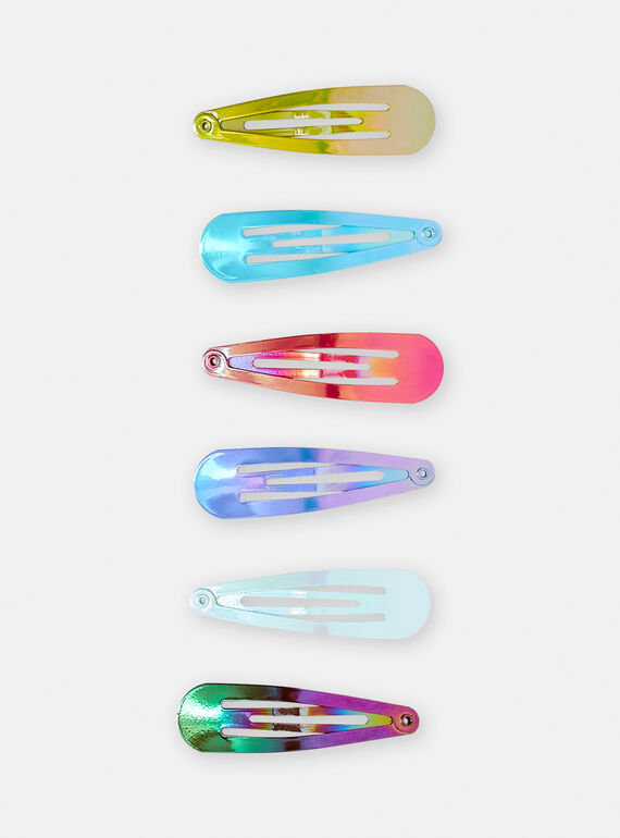 6 fermagli con clip multicolore bambina TYAJOCLIC1 / 24SI01E7BRTG630