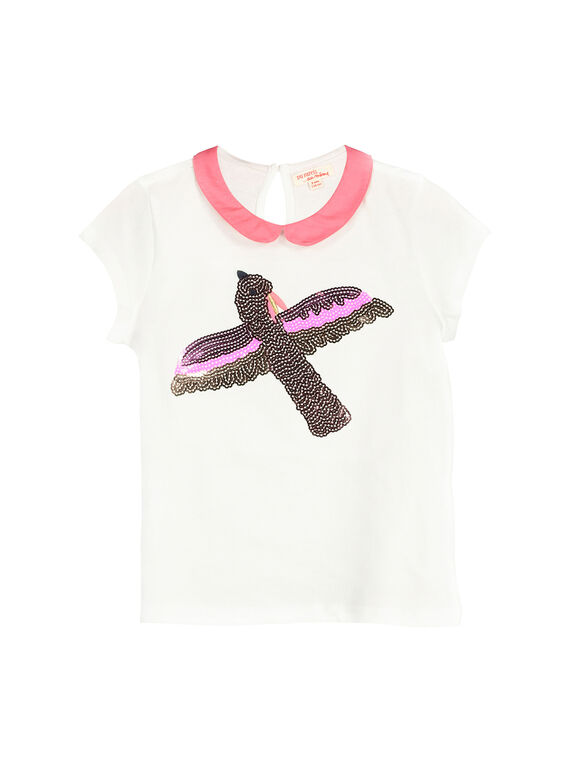 T-shirt colletto Peter Pan bambina FAPOBRAS / 19S901C1BRA001
