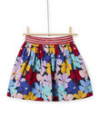 Gonna double face navy con stampa a fiori e uccello bambina NALUJUP1 / 22S901P1JUP070