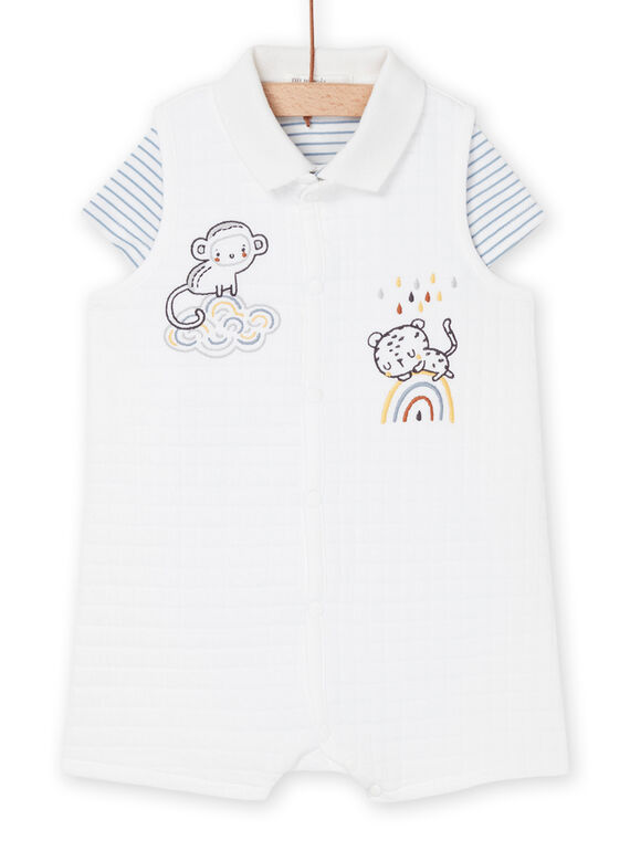 Body e tuta blu e bianco con stampa a righe e motivi fantasia ROU2ENS2 / 23SF04I1ENS000