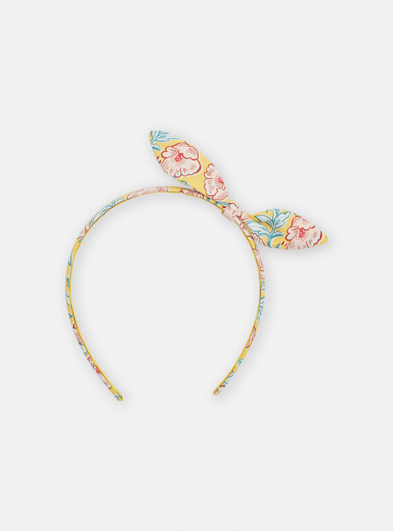Cerchietto giallo con stampa a fiori bambina TYAJASERRE / 24SI0111TET104