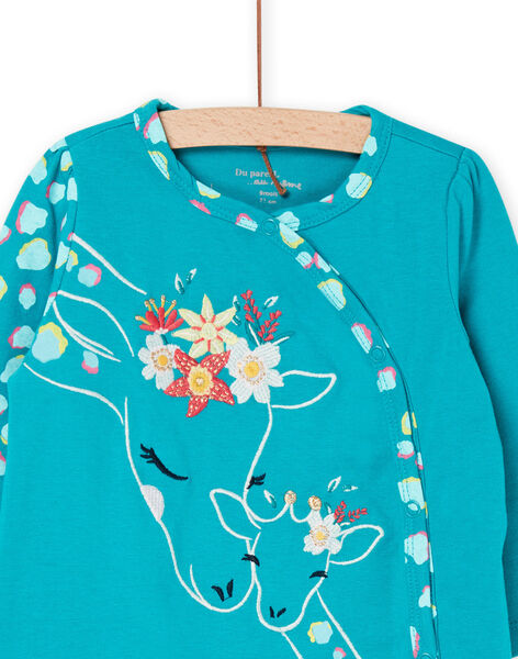 Tutina turchese con motivo giraffe REFIGREMAM / 23SH13H4GRE202