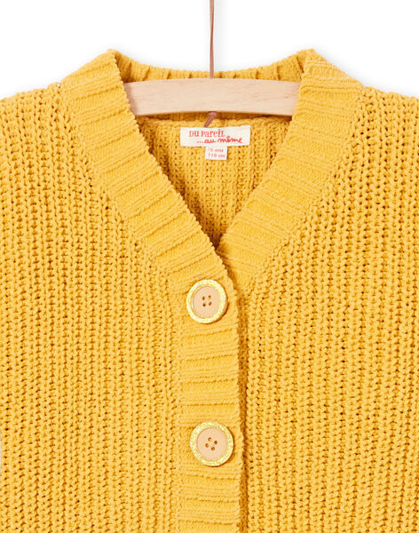 Camicia maniche lunghe in maglia gialla bambina MAMIXCAR1 / 21W901J2CARB106