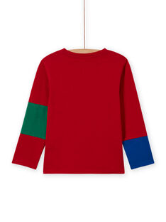 T-shirt rossa con motivo cane fantasia bambino MOMIXTEE4 / 21W902J2TML505