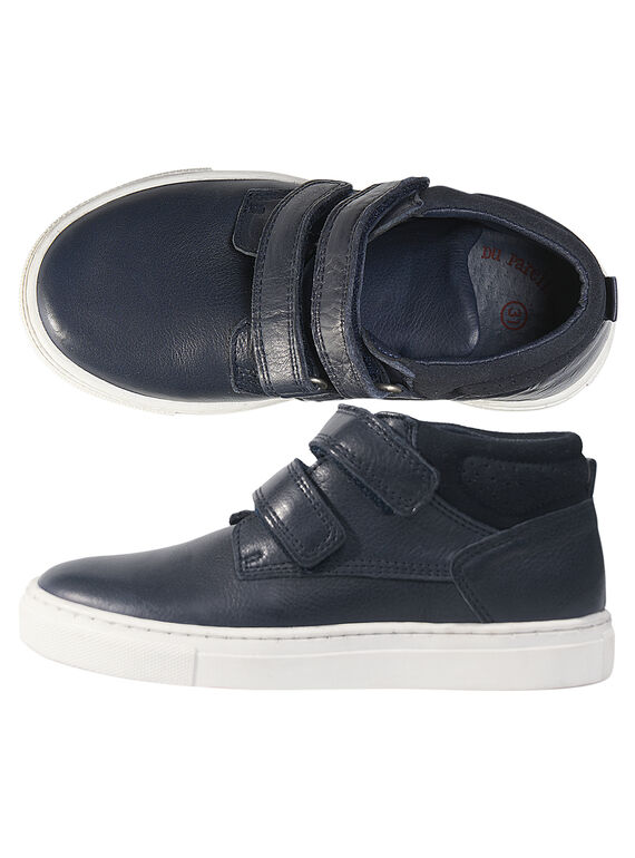 Sneakers pelle navy bambino GGBASGO / 19WK36ICD3F070