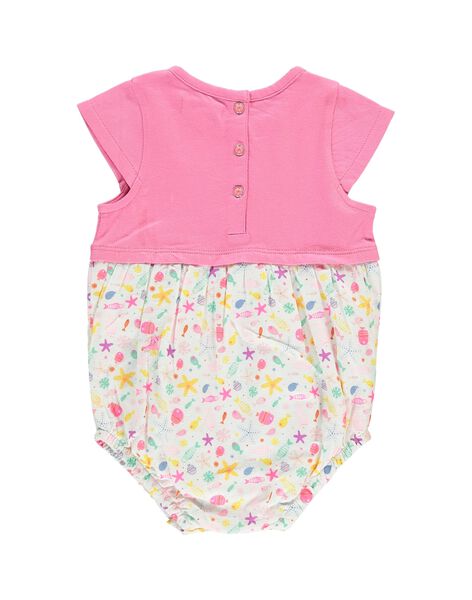 Baby girls' romper in two fabrics CIMABAR2 / 18SG09U2BAR313