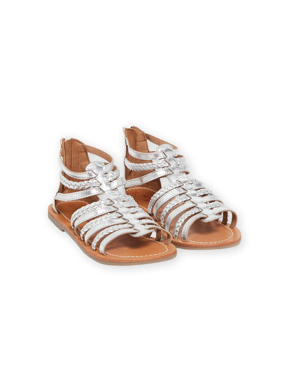 Sandali alti argentati in pelle RASANDSILVER / 23KK3565D0E956