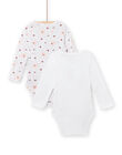 Set 2 body con stampa coccinelle e fiori nascita bambina NOU1BOD3 / 22SF0341BDN000