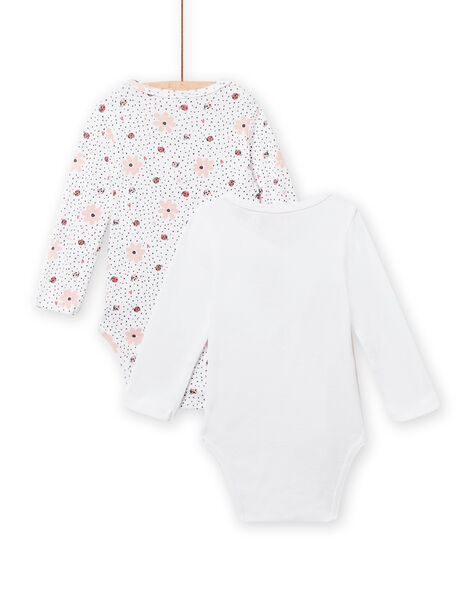 Set 2 body con stampa coccinelle e fiori nascita bambina NOU1BOD3 / 22SF0341BDN000
