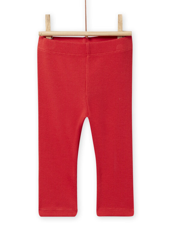 Leggings in maglia a costine rossi neonata NYIJOLEG4 / 22SI0961CAL502
