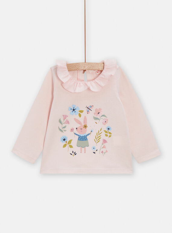 Blusa rosa con fantasia per neonata VIGABRA1 / 24WG0911BRA009