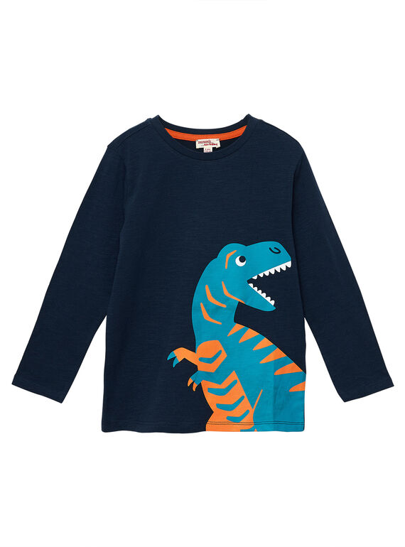 T-shirt maniche lunghe bambino navy con stampa dinosauro JOJOTEE1 / 20S90242D32705