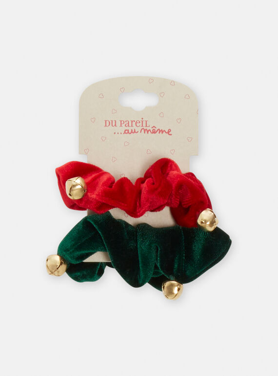 Set 2 scrunchie verde foresta e rossi bambina SYAJOELA12 / 23WI01S2ELAF529