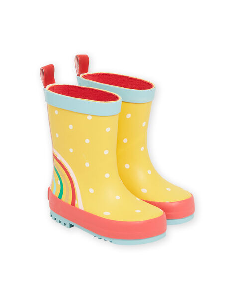 Stivali da pioggia gialli con motivo arcobaleno neonata NIPLUIRAINBO / 22KK3761D0C010