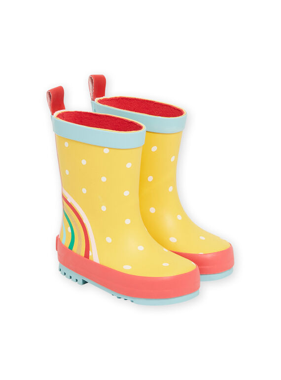 Stivali da pioggia gialli con motivo arcobaleno neonata NIPLUIRAINBO / 22KK3761D0C010