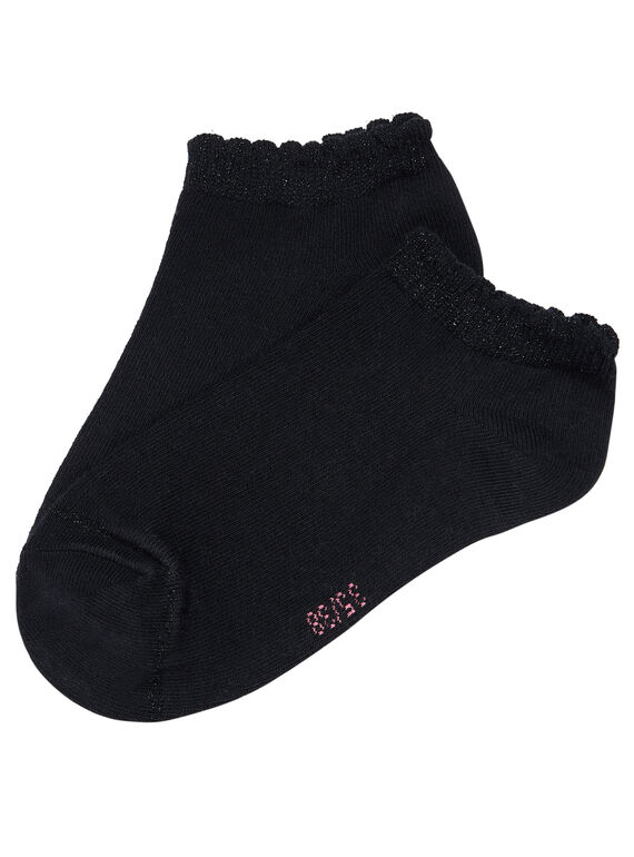 Calze nere bambina con dettagli lurex JYAESCHOS3 / 20SI0162SOQ090