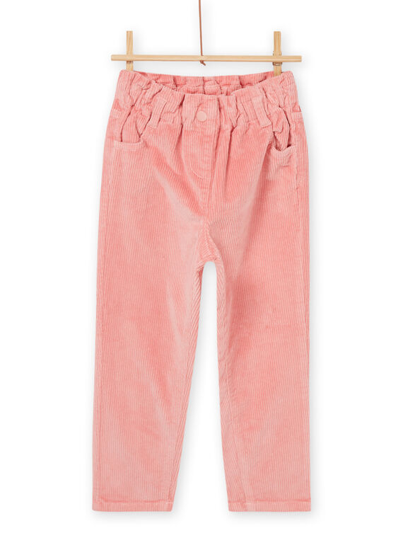 Pantaloni paperbag rosa in velluto a costine PAPRAPANT2 / 22W901S1PAND324