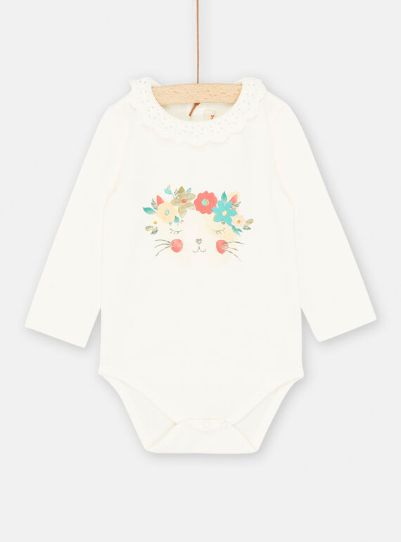 Body bianco con motivo gatto SIDUBOD / 23WG09P1BOD001