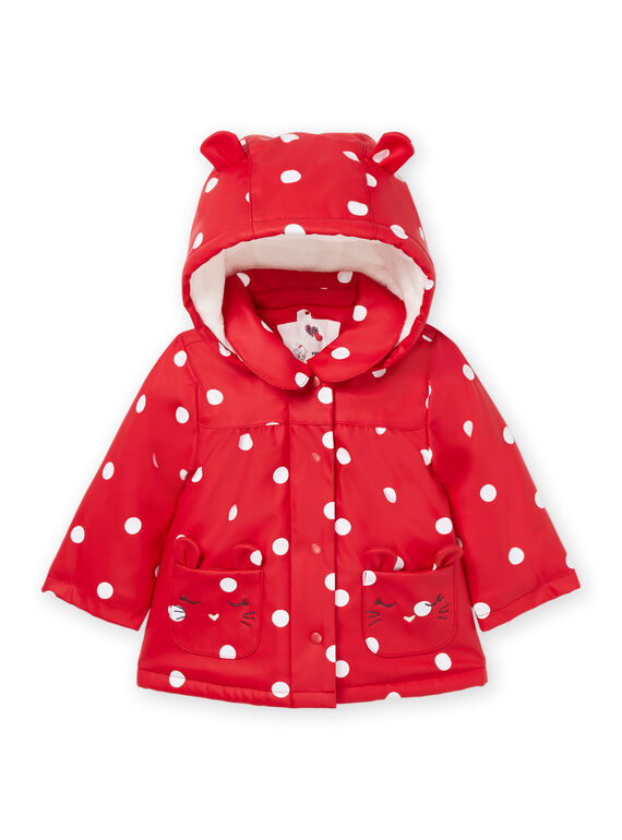 Impermeabile con cappuccio con stampa pois 22WG09F1IMP050