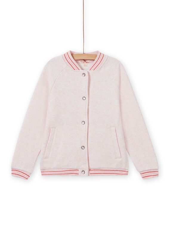 Giacca sportiva rosa melange bambina MAJOHAUJOG2 / 21W90112JGHD314